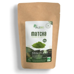 Valebio Matcha Bio poudre de Thé vert 70 g - Pharmacie Agnès Praden à Alès