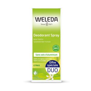Weleda Citrus Déodorant Efficacité 24h 2x100ml - Pharmacie Agnès Praden à Alès