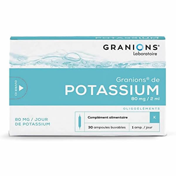 Laboratoire des Granions Potassium 30 ampoules 2ml - Pharmacie Agnès Praden à Alès