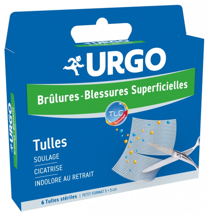 Urgo Brûlures et Blessures Superficielles 6 Tulles Stériles Petit Format - Pharmacie Agnès Praden à Alès