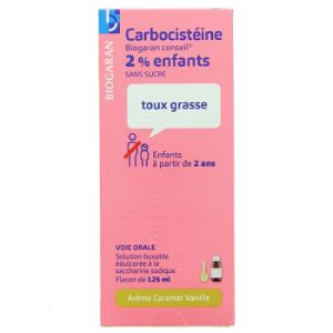 Biogaran Carbocisteine Enfant 2% Sans Sucre 125ml - Pharmacie Agnès Praden à Alès