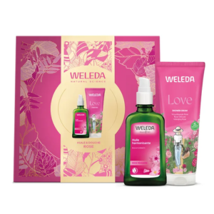 Weleda Coffret Rose Musquée  Huile Harmonisante 100ml + Crème de Douche Love 200ml - Pharmacie Agnès Praden à Alès