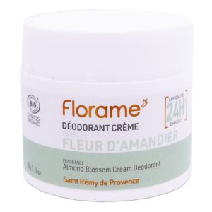 Florame Déodorant Crème 24H Fleur d'Amandier Bio 50gr - Pharmacie Agnès Praden à Alès