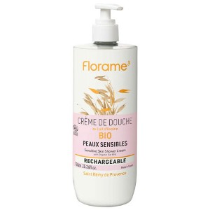 Florame Gel Douche Lait d'Avoine Pour Peaux Sensibles Rechargeable Bio 750 ML - Pharmacie Agnès Praden à Alès