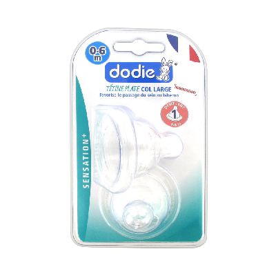 Dodie Sensation+ 2 Tétines Plate Col Large 0-6 Mois Débit 1 Lent - Pharmacie Agnès Praden à Alès