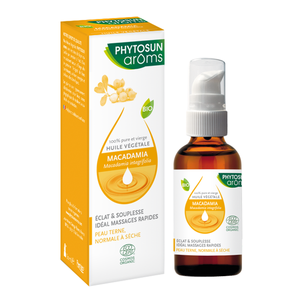 Phytosun arôms huile végétale macadamia bio 50ml - Pharmacie Agnès Praden à Alès