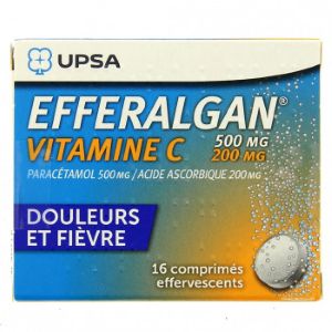 Upsa Efferalganvitamine C 500mg/200mg 16 Comprimés Effervescents - Pharmacie Agnès Praden à Alès