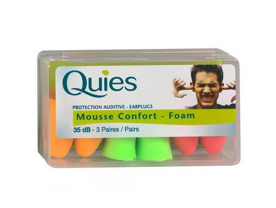 Quies Bouchons mousse fluo boite de 3 pairs - Pharmacie Agnès Praden à Alès