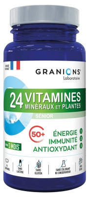 Laboratoire des Granions 24 Vitamines Minéraux et Plantes Sénior 90 Comprimés - Pharmacie Agnès Praden à Alès