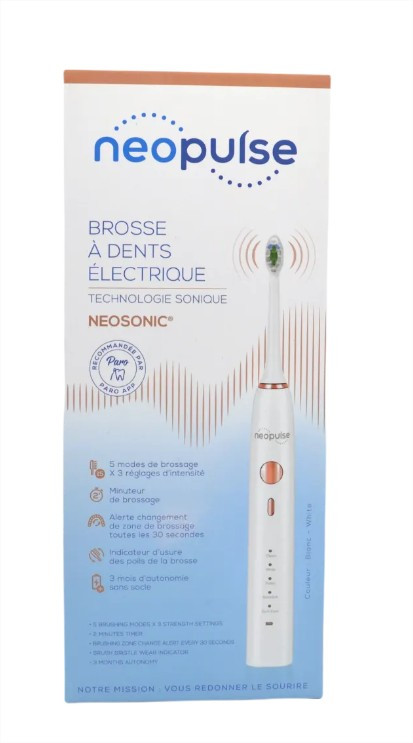 Neopulse Neosonic Brosse à Dents Électronique Blanche - Pharmacie Agnès Praden à Alès