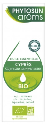 Phytosun Arôms Huile Essentielle Cyprès  Bio 10 ml - Pharmacie Agnès Praden à Alès