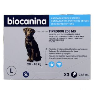 Biocanina Fiprodog 268mg Spot-on Chiens L x3 pipettes - Pharmacie Agnès Praden à Alès