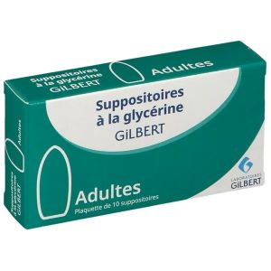 Gilbert Suppositoires Glycérine Adulte 10 Suppositoires  - Pharmacie Agnès Praden à Alès