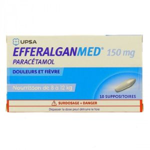 Upsa EfferalganMed 150mg 10 Suppositoires - Pharmacie Agnès Praden à Alès