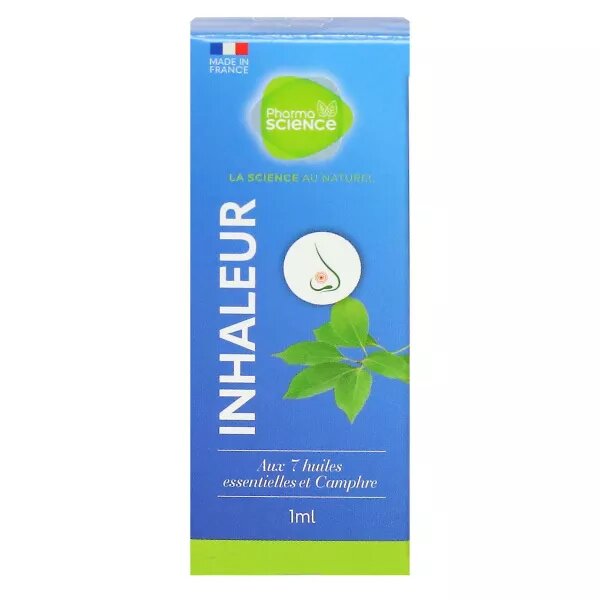 Pharmascience Inhaleur 7 Huiles Essentielles et Camphre 1ml - Pharmacie Agnès Praden à Alès