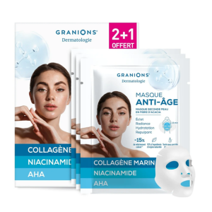 Granions Masque Seconde Peau Anti-Âge 3 masques  - Pharmacie Agnès Praden à Alès
