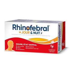 Johnson & Johnson Rhinofebral Jour & Nuit 8 Sachets - Pharmacie Agnès Praden à Alès