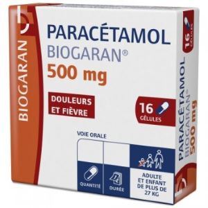 Biogaran Paracétamol 500mg 16 Gélules - Pharmacie Agnès Praden à Alès