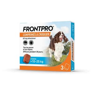 Boehringer Frontpro Chien 68mg L 10/25 kg 3 Comprimés - Pharmacie Agnès Praden à Alès