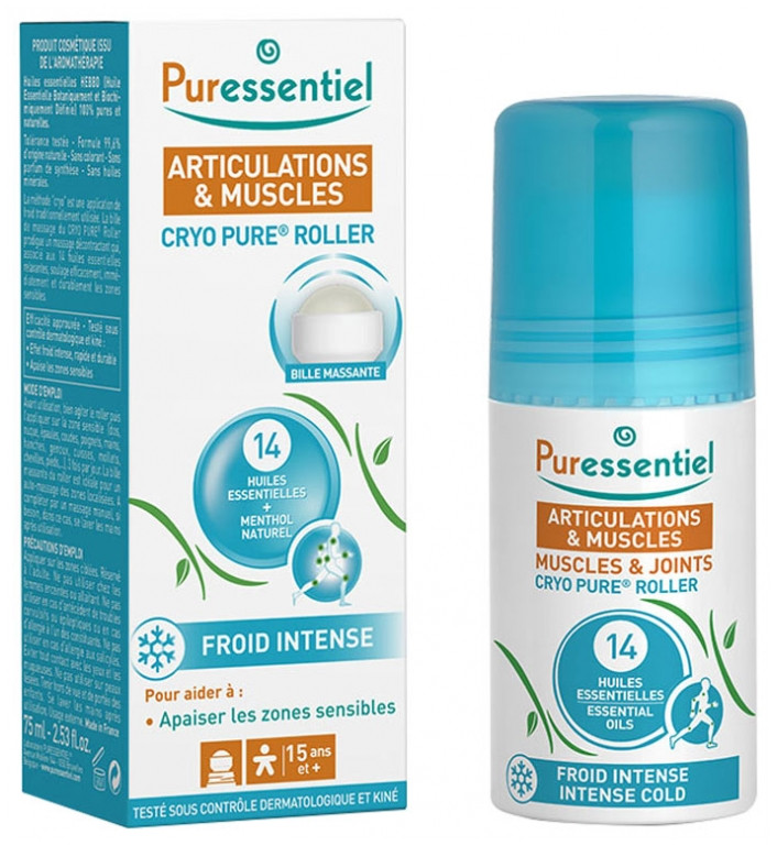 Puressentiel Articulations & Muscles Cryo Pure Roller aux 14 Huiles Essentielles 75 ml - Pharmacie Agnès Praden à Alès
