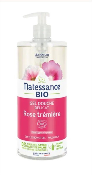 Natessance Gel Douche Délicat Rose Trémière 1 L - Pharmacie Agnès Praden à Alès