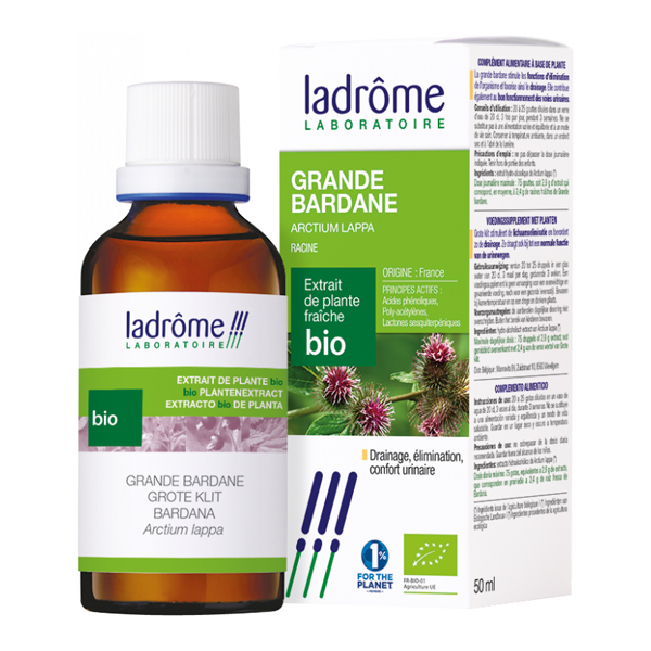 Ladrôme extrait de plante fraîche bio grande bardane 50ml - Pharmacie Agnès Praden à Alès