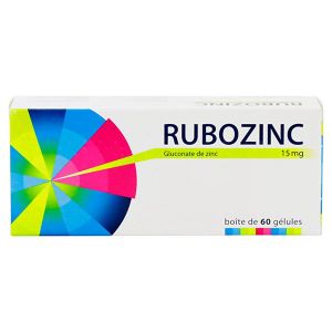 Laboratoire des Granions Rubozinc 15mg 60 Gélules - Pharmacie Agnès Praden à Alès