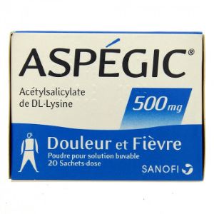 Aspégic 500 mg 20 Sachets - Pharmacie Agnès Praden à Alès