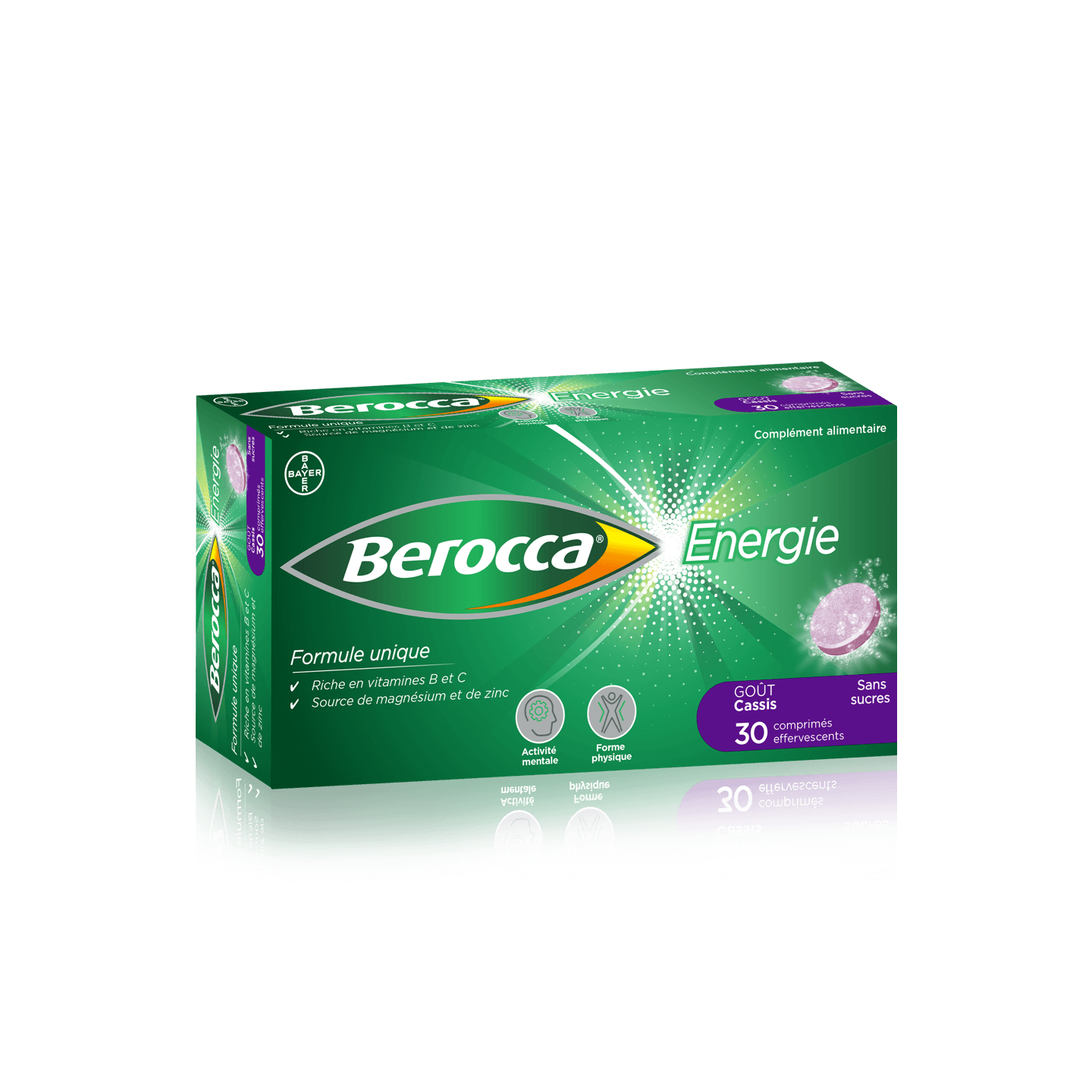 Berocca Energie cassis 30 comprimés effervescents - Pharmacie Agnès Praden à Alès