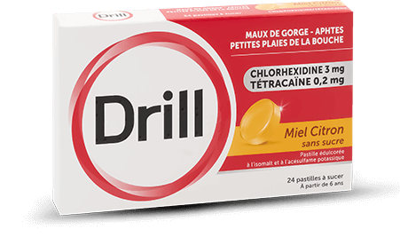 Drill pastilles Miel Citron sans sucre 24 pastilles à sucer - Pharmacie Agnès Praden à Alès