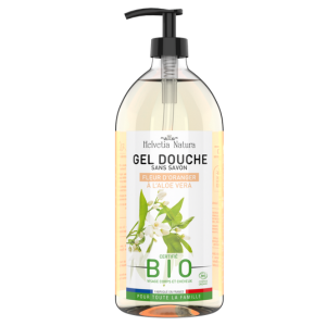 Helvetia Natura Gel Douche Fleur d'Oranger à l'Aloe Vera Bio 1L - Pharmacie Agnès Praden à Alès