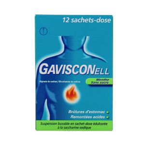 Reckitt Gavisconell Menthe Sans Sucre Suspension Buvable 12 Sachets-Dose - Pharmacie Agnès Praden à Alès