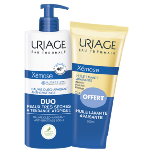 Uriage Duo Xémose Baume Oléo-Apaisant 500ml + Huile Lavante Apaisante 200ml Offert - Pharmacie Agnès Praden à Alès