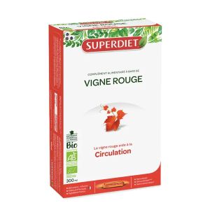 Superdiet Vigne Rouge Bio - 20 Ampoules de 15 ml  - Pharmacie Agnès Praden à Alès