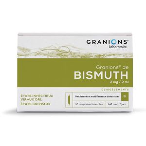 Granions de Bismuth 2mg 10 Ampoules 2ml - Pharmacie Agnès Praden à Alès