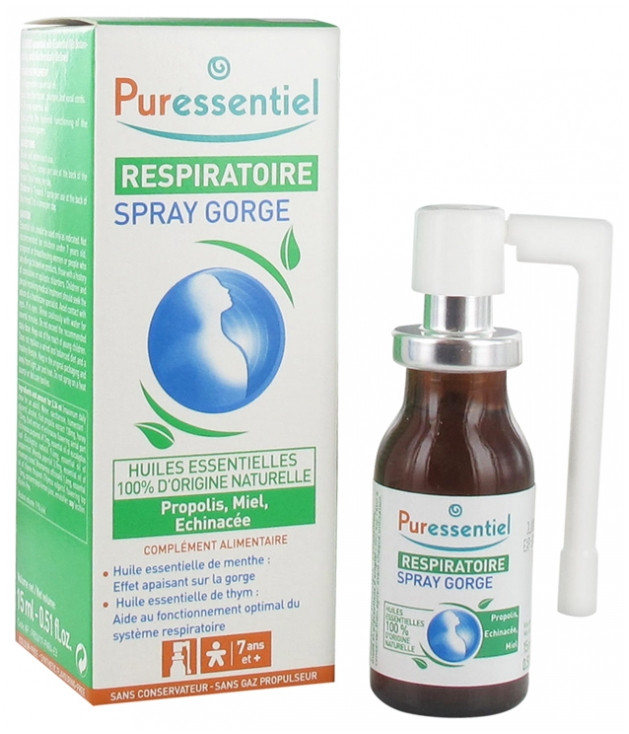 Puressentiel Respiratoire Spray Gorge 15 ml - Pharmacie Agnès Praden à Alès