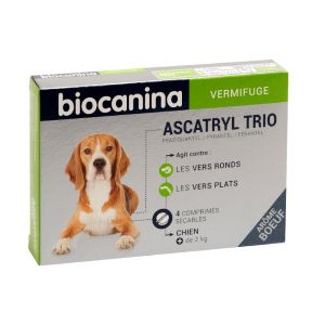 Biocanina Ascatryl Trio Chien 4 Comprimés Sécables - Pharmacie Agnès Praden à Alès