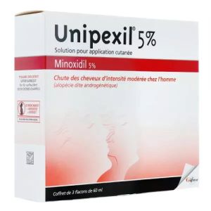 Gifrer Unipexil Minoxidil 5% 3 Flacons 60 ml - Pharmacie Agnès Praden à Alès