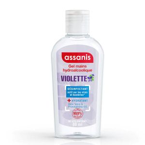 Assanis Pocket Gel Mains Hydroalcoolique Parfumé Violette 80ml - Pharmacie Agnès Praden à Alès