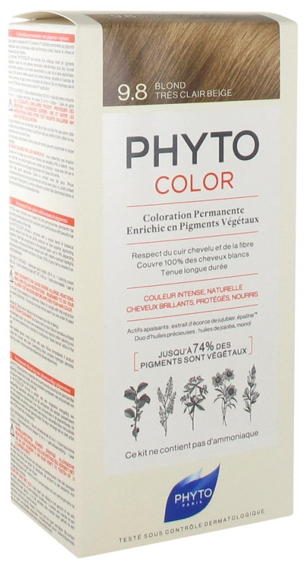 PhytoColor Coloration Permanente  9.8 Blond Très Clair Beige - Pharmacie Agnès Praden à Alès