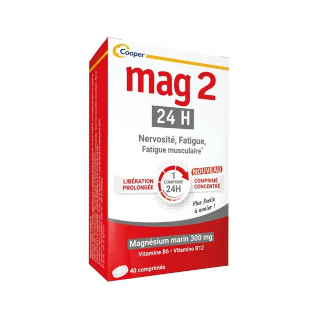 Mag 2 24H Magnésium Marin Formule Renforcée 40 Comprimés - Pharmacie Agnès Praden à Alès