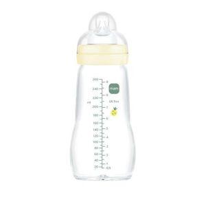 Mam Biberon en Verre Débit 2 0-6 Mois Lin Forest 260ml  - Pharmacie Agnès Praden à Alès