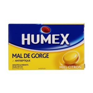 Urgo Humex Mal De Gorge Miel Citron 24 Pastilles - Pharmacie Agnès Praden à Alès