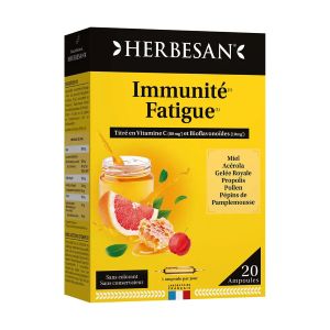 Super Diet Herbesan Miel + Gelée Royale + Acérola + Pollen + Pamplemousse + Propolis 20 Ampoules de 15ml - Pharmacie Agnès Praden à Alès