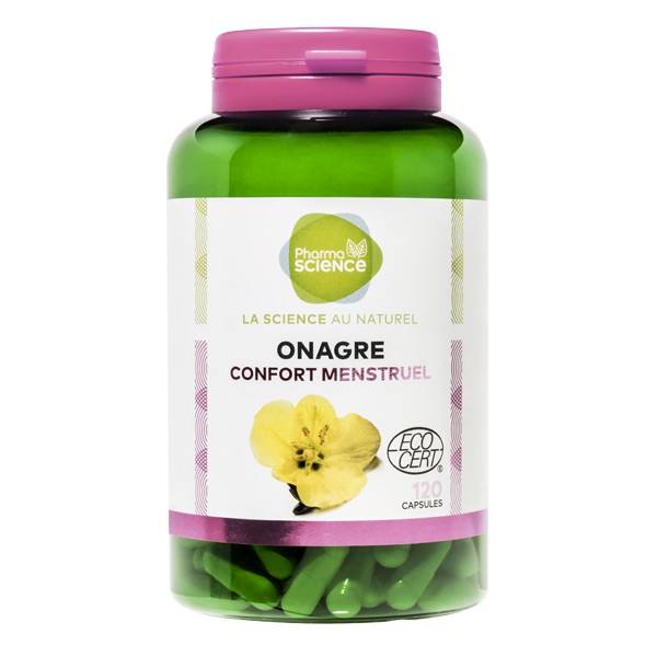 Pharmascience onagre confort menstruel 120 capsules - Pharmacie Agnès Praden à Alès