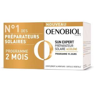 Oenobiol Sun Expert Préparateur Solaire Accéléré 2x15 Capsules - Pharmacie Agnès Praden à Alès