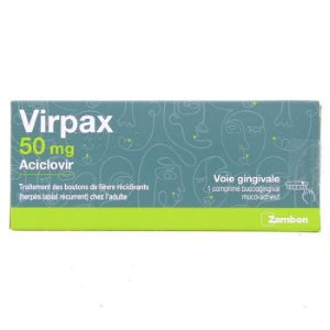 Zambon - Virpax 50 mg , Aciclovir - Traitement Des Boutons De Fièvre Récidivants Chez L'Adulte - Pharmacie Agnès Praden à Alès