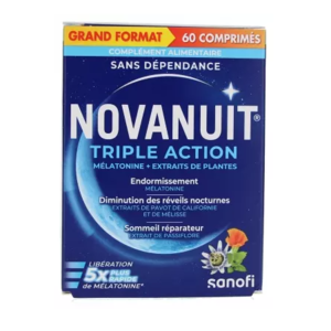 Novanuit Triple Action 60 comprimés  - Pharmacie Agnès Praden à Alès