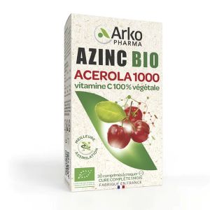 Arkopharma Azinc bio Acérola 1000 mg Végétale 30 Comprimés à Croquer - Pharmacie Agnès Praden à Alès