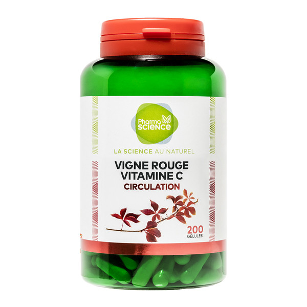 Pharmascience vigne rouge vitamine C circulation 200 gélules - Pharmacie Agnès Praden à Alès